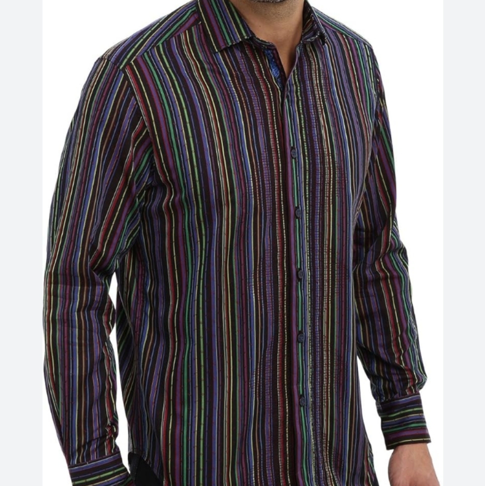 Colorful Striped Button-Up Shirt - Picture 7 of 10